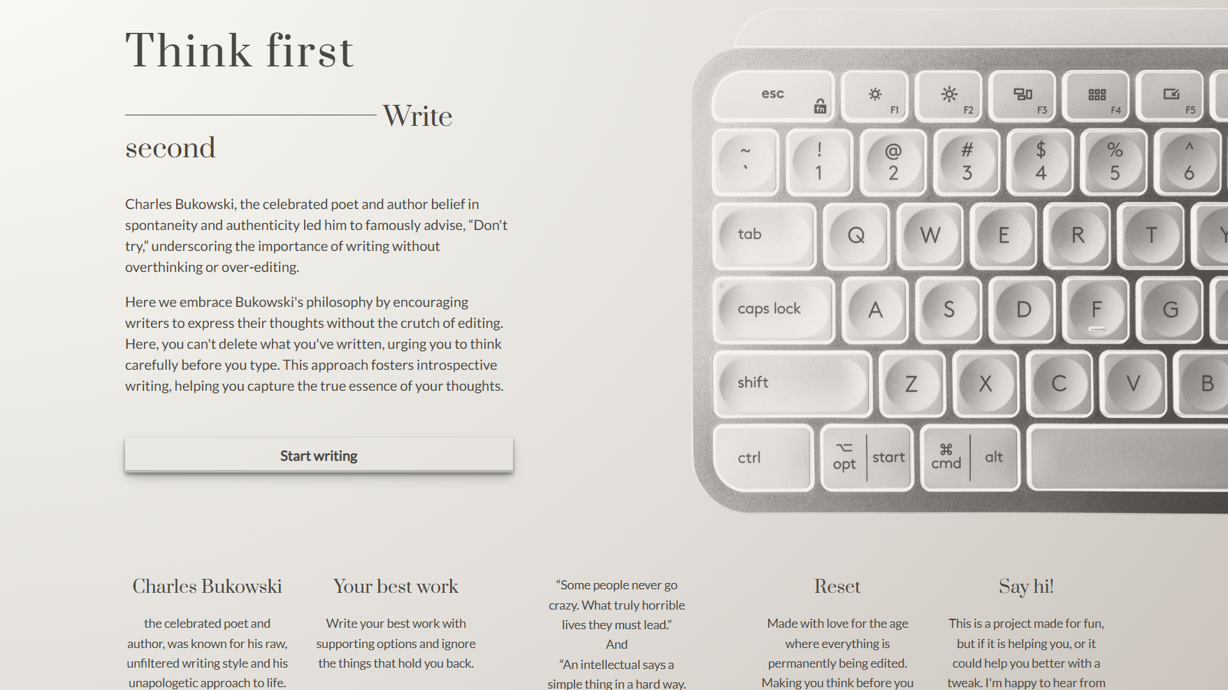 Screenshot of the Think First website